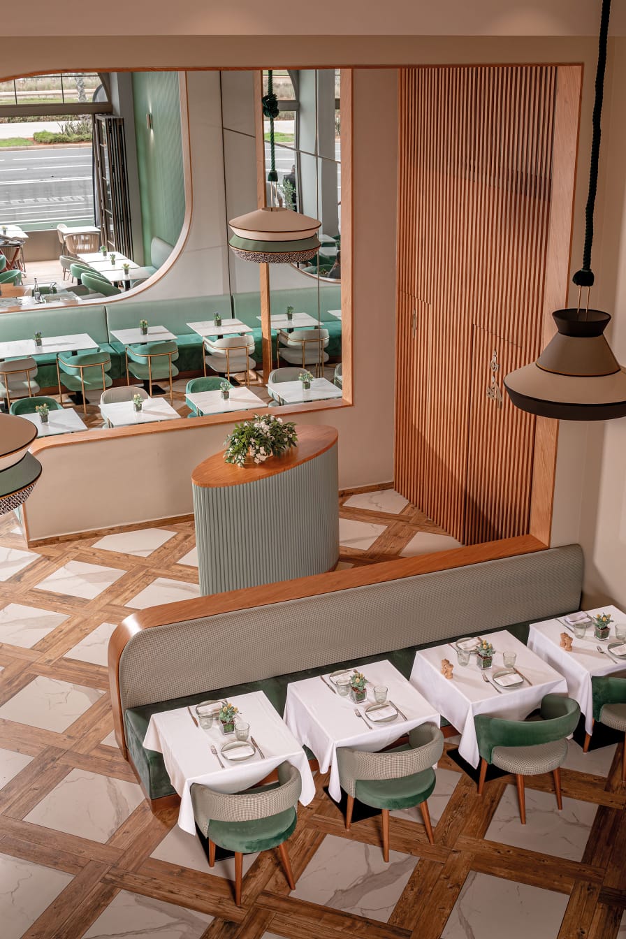 Dish and atmosphere at Pomo Dolce