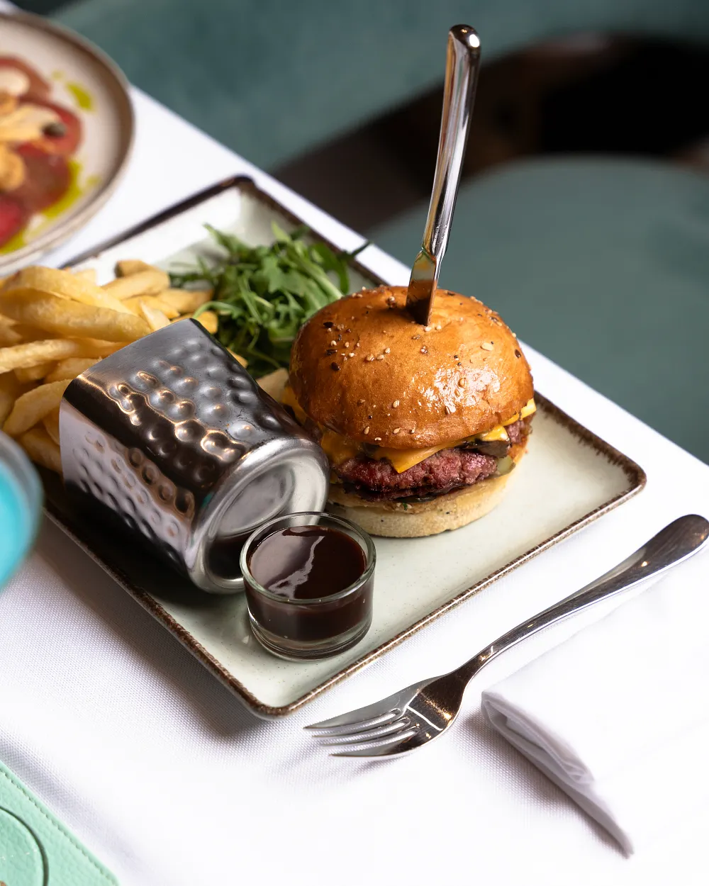 Gourmet double cheeseburger